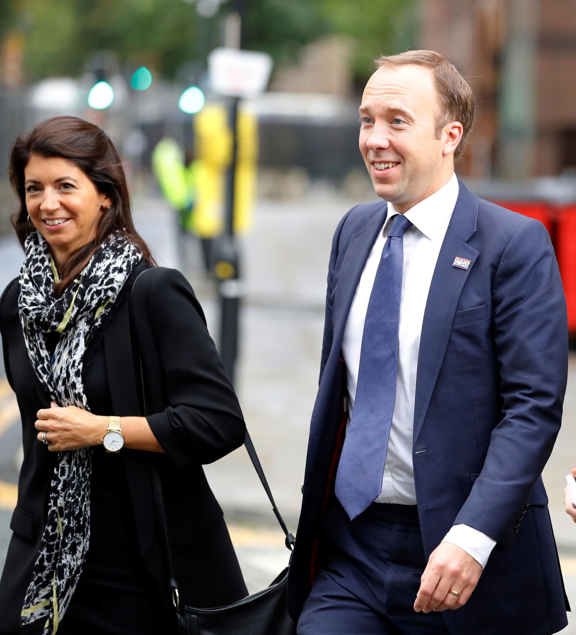 Britain's Secretary of State for Health Matt Hancock walks with his aide Gina Coladangelo outside the venue for the Conservative Party annual conference in Manchester, Britain, September 30, 2019. Picture taken September 30, 2019 - Sputnik International, 1920, 07.09.2021