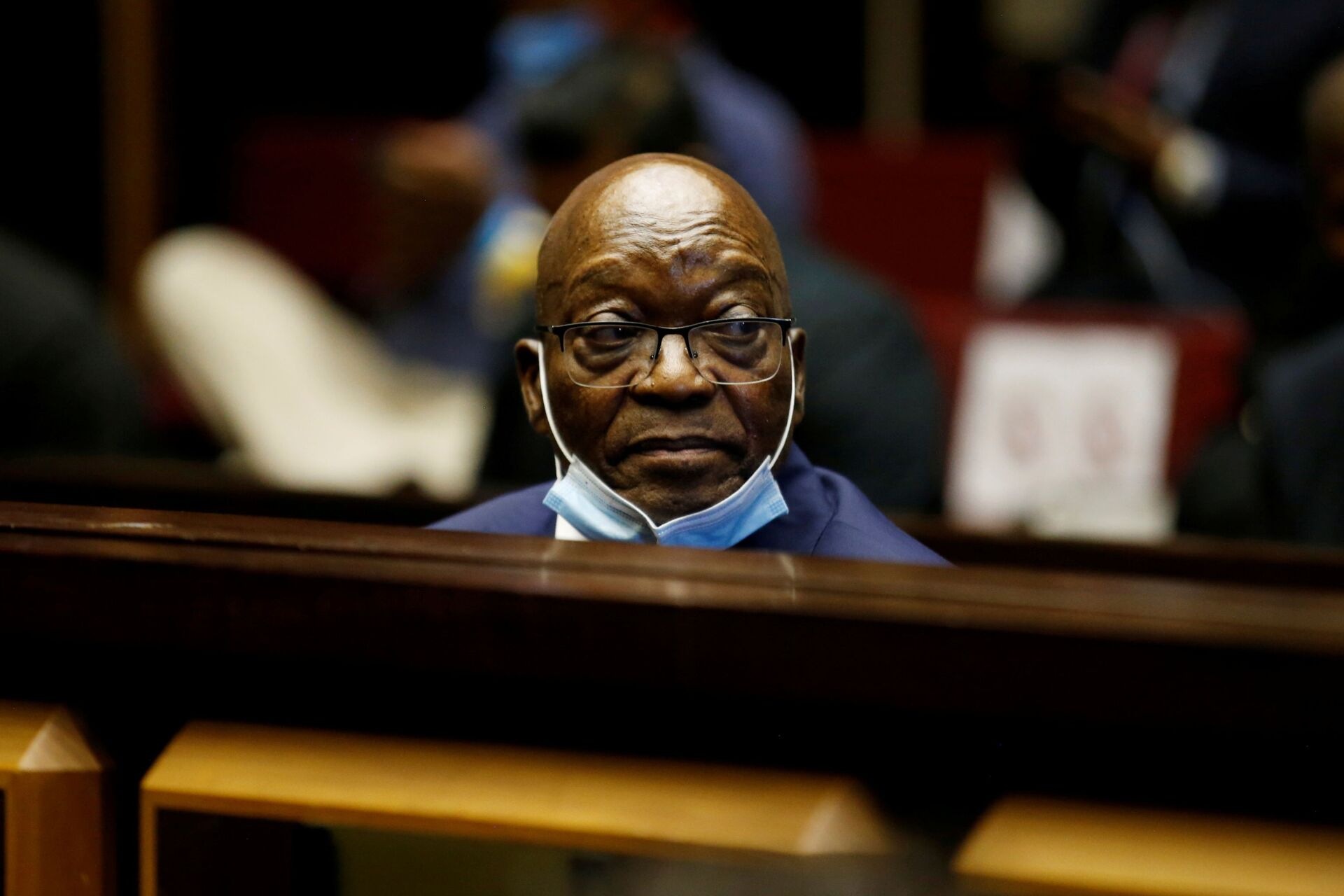 Former South African President Jacob Zuma sits in the dock after recess in his corruption trial in Pietermaritzburg, South Africa, May 26, 2021 - Sputnik International, 1920, 07.09.2021