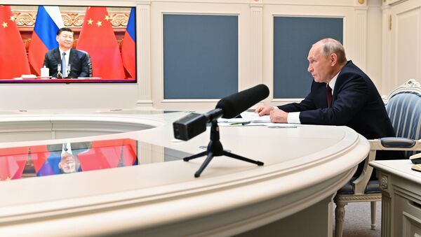 Russia’s President Vladimir Putin and China’s leader Xi Jinping - Sputnik International