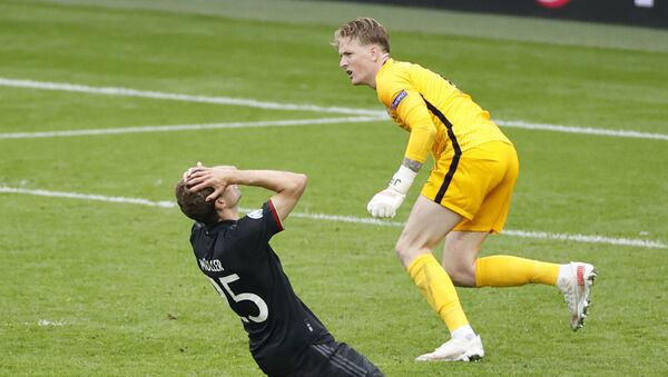  Euro 2020 - Round of 16 - England v Germany - Wembley Stadium, London, Britain - June 29, 2021 Germany's Thomas Mueller reacts after a missed chance as England's Jordan Pickford - Sputnik International