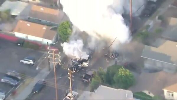 Ariel footage of LAPDHQ  setting off an explosion in South LA - Sputnik International