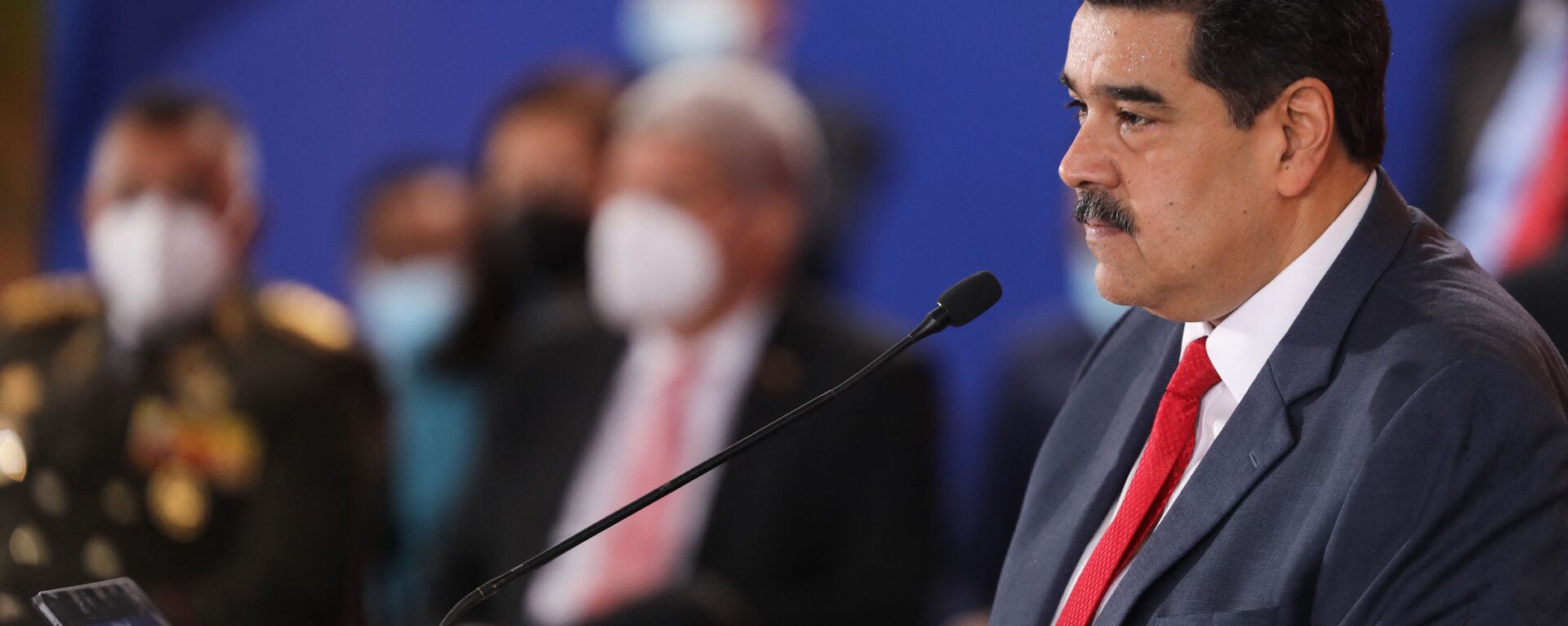 Handout picture released by the Venezuelan presidency showing Venezuelan President Nicolas Maduro, speaking during the Bolivarian Alliance for the Peoples of America (ALBA) Summit at the Miraflores presidential palace in Caracas, on June 24, 2021. - Sputnik International, 1920, 28.05.2022