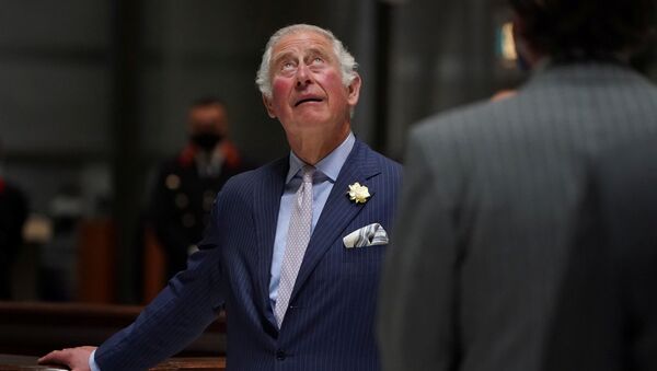 Britain's Prince Charles looks up during  his visit to the Lloyd's of London, an insurance and reinsurance marketplace, in London, Britain June 24, 2021 - Sputnik International