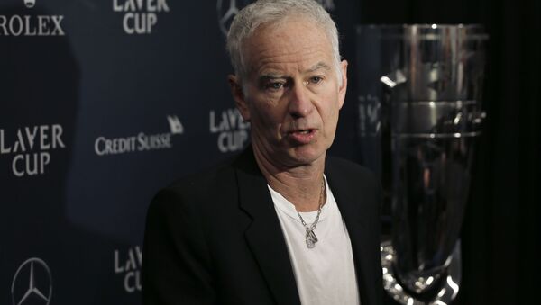 John McEnroe, Captain of Team World for the Laver Cup, speaks during a news conference at TD Garden, Tuesday, March 3, 2020, in Boston - Sputnik International