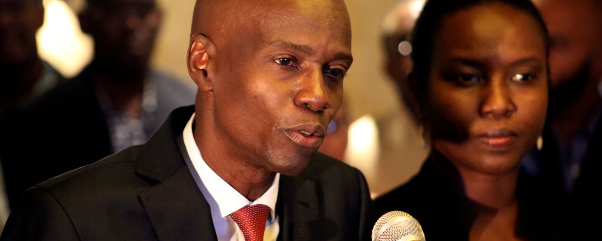 FILE PHOTO: Jovenel Moise addresses the media next to his wife Martine after winning the 2016 presidential election, in Port-au-Prince, Haiti. Picture taken 28 November 2016 - Sputnik International, 1920, 03.08.2021