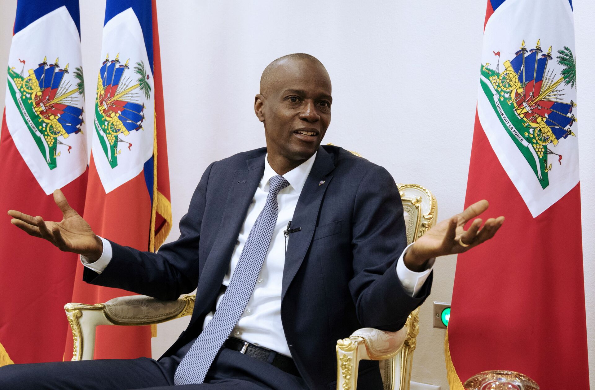 FILE PHOTO: Haiti's President Jovenel Moise speaks during an interview with Reuters at the National Palace of Port-au-Prince, Haiti January 11, 2020. REUTERS/Valerie Baeriswyl/File Photo - Sputnik International, 1920, 07.09.2021