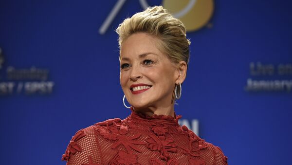 Sharon Stone poses during the nominations for the 75th Annual Golden Globe Awards on Dec. 11, 2017, in Beverly Hills, Calif - Sputnik International