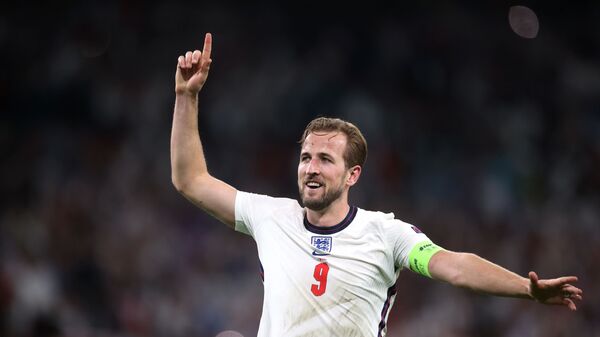 Wembley Stadium, London, Britain - July 7, 2021 England's Harry Kane celebrates after the match - Sputnik International