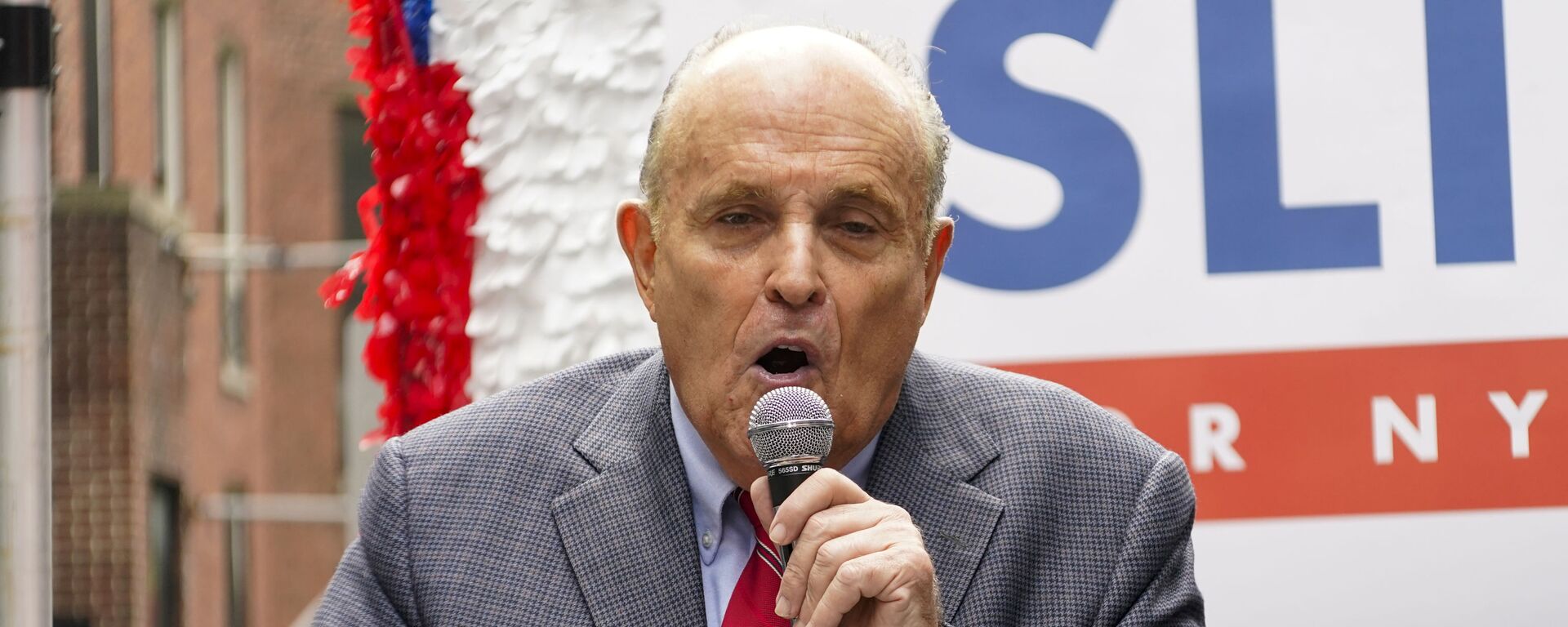Former New York City Mayor Rudy Giuliani speaks during a campaign event for Republican mayoral candidate Curtis Sliwa, Monday, June 21, 2021, in New York. Giuliani endorsed Sliwa in his bid for mayor. - Sputnik International, 1920, 23.05.2022