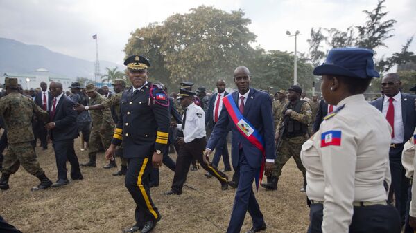 FILE - In this Feb. 7, 2017 file photo, newly sworn-in Haitian President Jovenel Moise walks with Police Chief Michel-Ange Gedeon past National Police at the National Palace after his inauguration ceremony at Parliament in Port-au-Prince, Haiti.  - Sputnik International