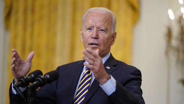 President Joe Biden speaks about the American troop withdrawal from Afghanistan, in the East Room of the White House, Thursday, July 8, 2021, in Washington. - Sputnik International