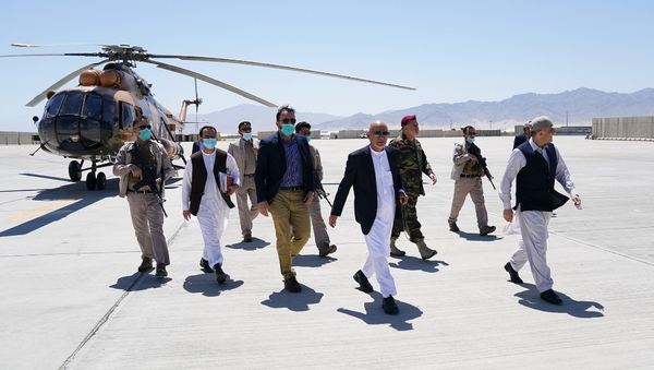 Afghan President Ashraf Ghani and others visit Bagram Airbase, 9 July, 2021. - Sputnik International