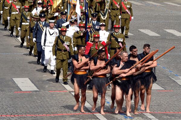 Maori soldiers during a military parade in Paris. - Sputnik International