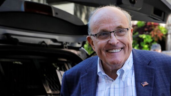 Former New York City Mayor Rudy Giuliani is seen outside his apartment building after his law license was suspended in Manhattan in New York City, New York, U.S., June 24, 2021. - Sputnik International