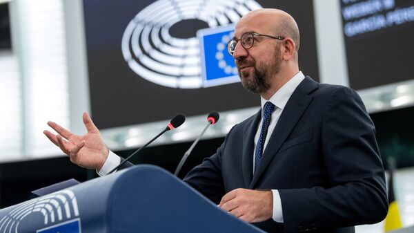 European Council President Charles Michel delivers a speech during a plenary session at the European Parliament in Strasbourg, France, July 7, 2021. - Sputnik International