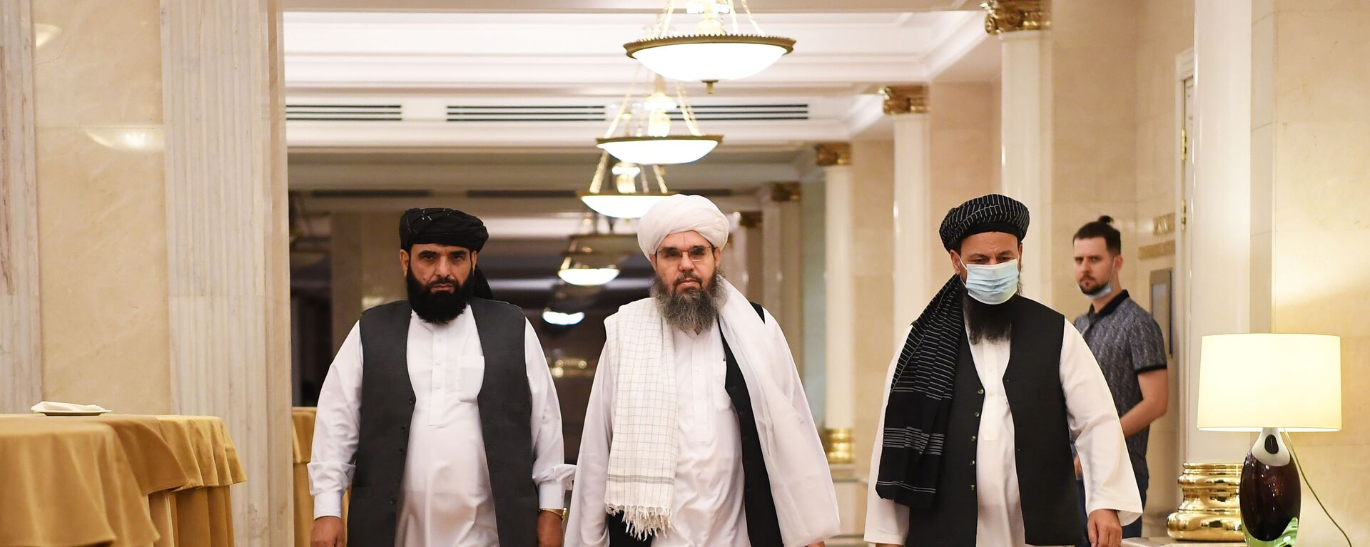 Taliban envoys in Moscow before the start of a press conference. 9 July, 2021. - Sputnik International, 1920, 12.07.2021