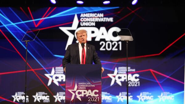 Former president Donald Trump speaks at the Conservative Political Action Conference (CPAC) Sunday, July 11, 2021, in Dallas. - Sputnik International