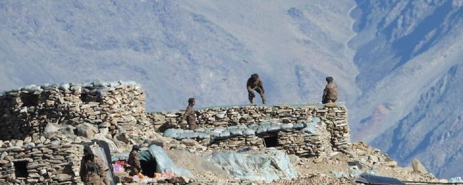 This photograph provided by the Indian Army, according to them shows Chinese troops dismantling their bunkers at Pangong Tso region, in Ladakh along the India-China border on Monday, Feb.15, 2021 - Sputnik International, 1920, 27.10.2021