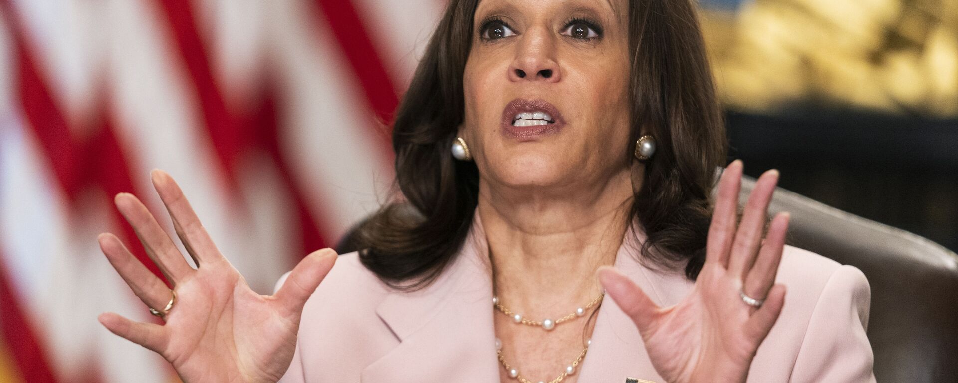 Vice President Kamala Harris speaks during a roundtable with disabilities advocates on voting rights in the Vice President's Ceremonial Office at the Eisenhower Executive Office Building on the White House complex, Wednesday, July 14, 2021, in Washington - Sputnik International, 1920, 22.07.2024