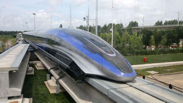 A high-speed maglev train, capable of a top speed of 600 kph, is pictured in Qingdao, Shandong province, China July 20, 2021 - Sputnik International