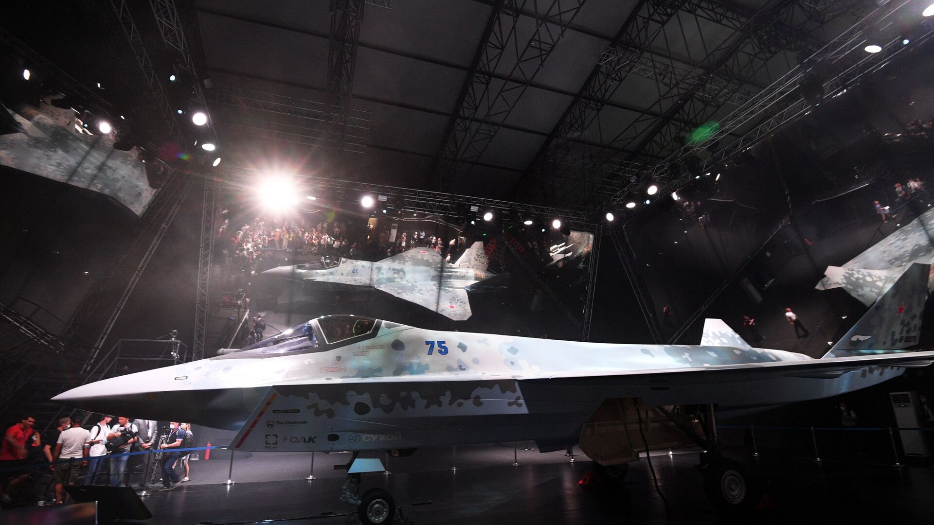 The prototype of the new fifth-generation light tactical single-engine Checkmate fighter during a presentation at the MAKS-2021 air show The aircraft is being developed by Sukhoi, part of the United Aircraft Corporation of the Rostec State Corporation. - Sputnik International, 1920, 20.07.2021