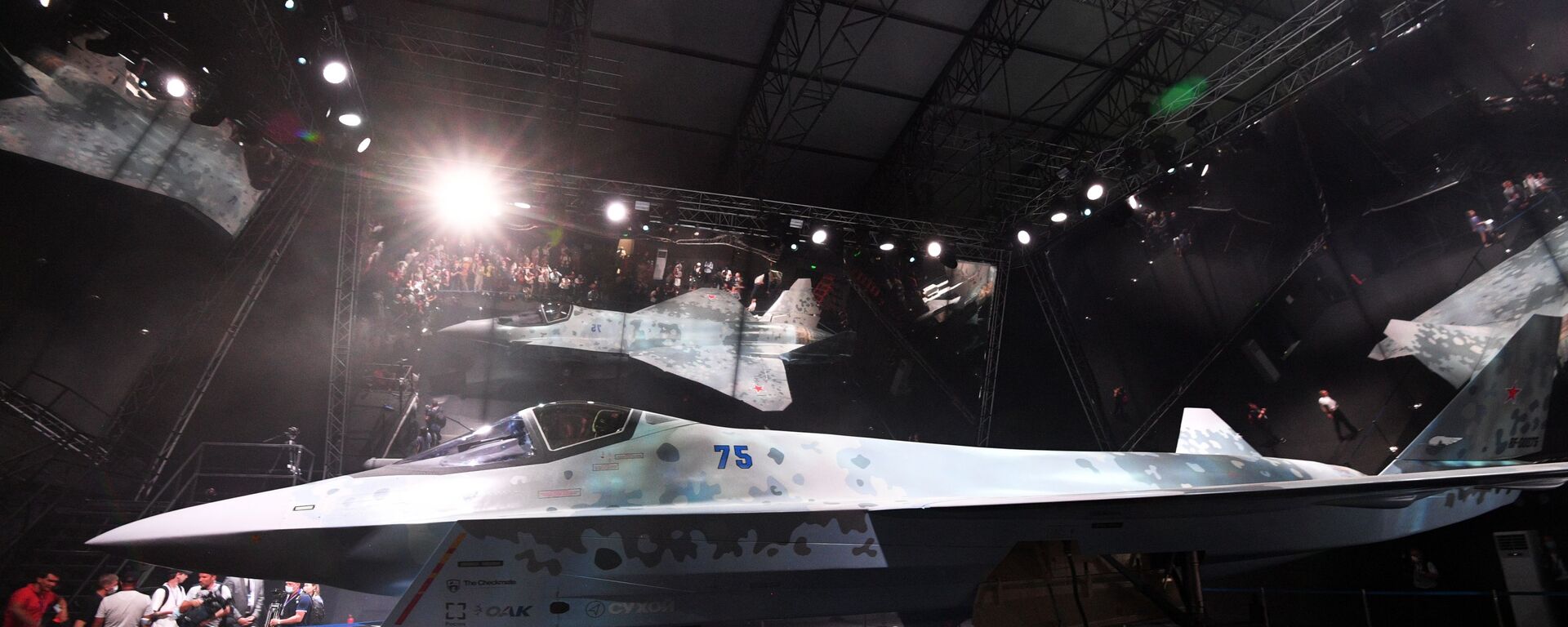 The prototype of the new fifth-generation light tactical single-engine Checkmate fighter during a presentation at the MAKS-2021 air show The aircraft is being developed by Sukhoi, part of the United Aircraft Corporation of the Rostec State Corporation. - Sputnik International, 1920, 22.02.2023