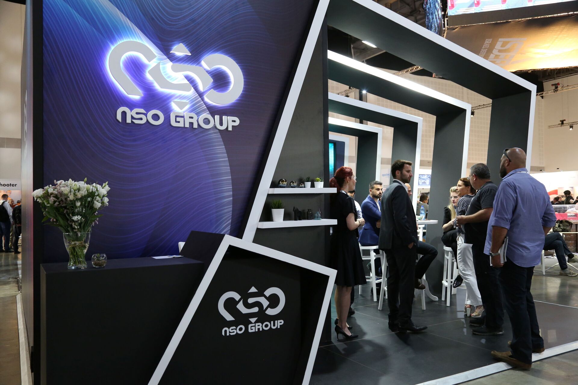 Israeli cyber firm NSO Group's exhibition stand is seen at ISDEF 2019, an international defence and homeland security expo, in Tel Aviv, Israel June 4, 2019. Picture taken June 4, 2019. - Sputnik International, 1920, 07.09.2021