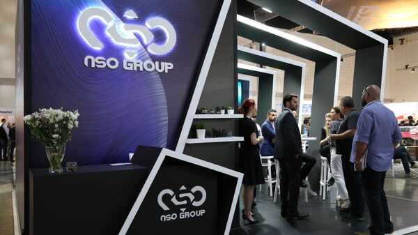 Israeli cyber firm NSO Group's exhibition stand is seen at ISDEF 2019, an international defence and homeland security expo, in Tel Aviv, Israel June 4, 2019. Picture taken June 4, 2019. - Sputnik International