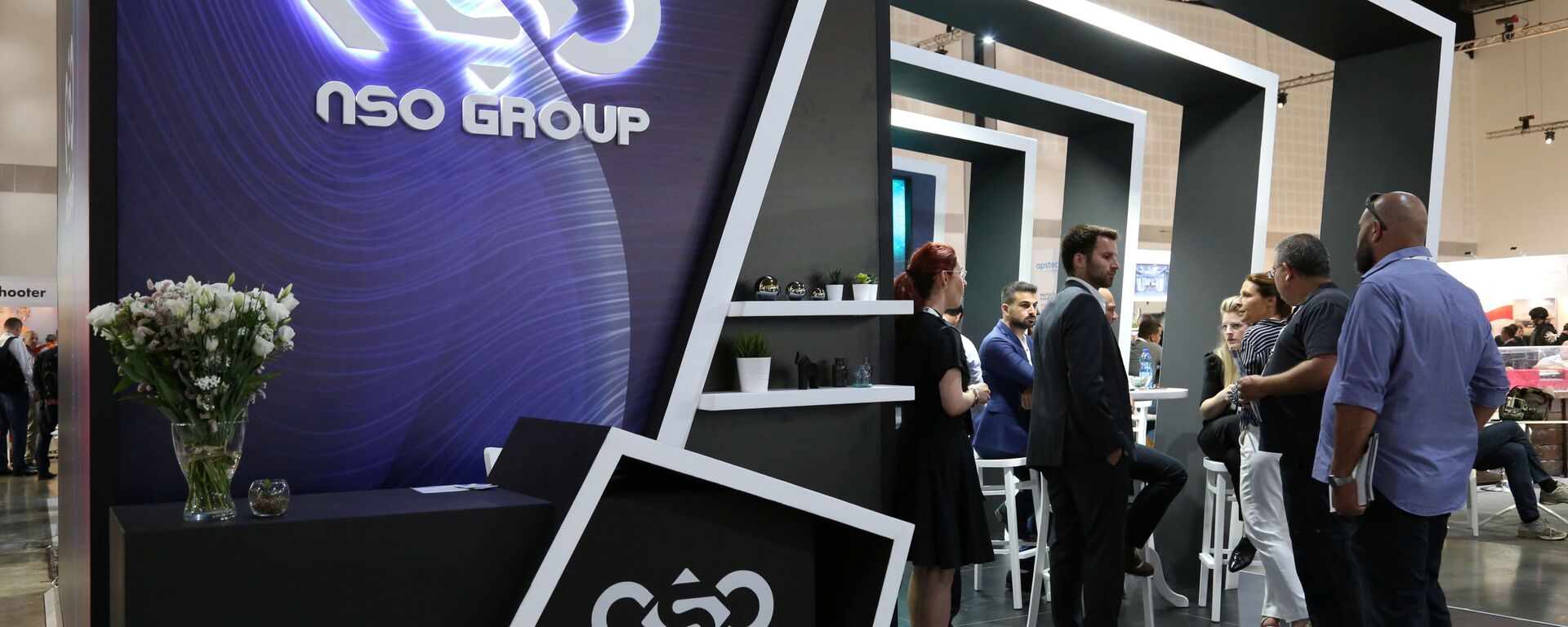 Israeli cyber firm NSO Group's exhibition stand is seen at ISDEF 2019, an international defence and homeland security expo, in Tel Aviv, Israel June 4, 2019. Picture taken June 4, 2019. - Sputnik International, 1920, 23.11.2021