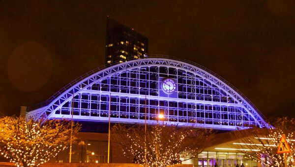 Manchester Central conference centre illuminated in December 2015. Manchester, UK - Sputnik International