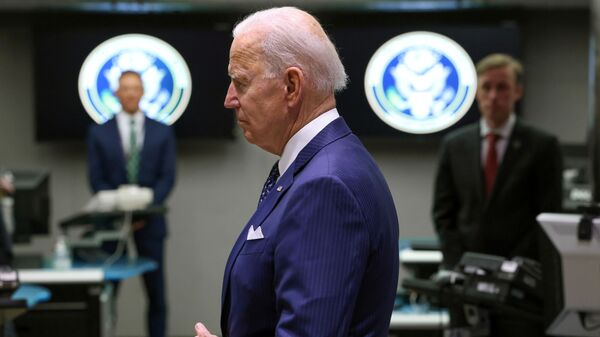  U.S. President Joe Biden tours the National Counterterrorism Center Watch Floor during a visit to the Office of the Director of National Intelligence in nearby McLean, Virginia outside Washington, U.S., July 27, 2021 - Sputnik International