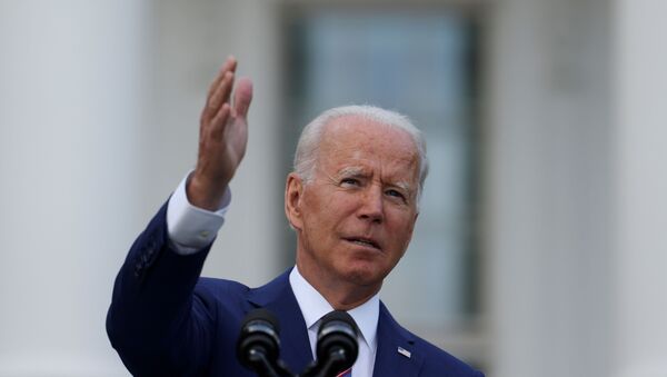 U.S. President Joe Biden delivers remarks at the White House at a celebration of Independence Day in Washington, U.S., July 4, 2021. - Sputnik International