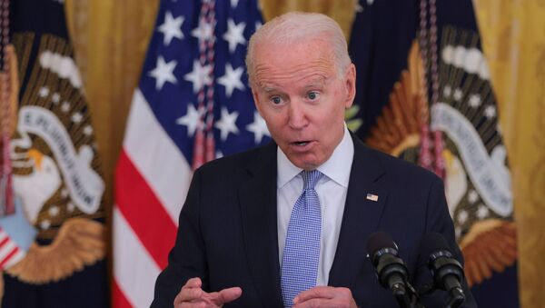 U.S. President Joe Biden answers questions about the pace of coronavirus disease (COVID-19) vaccinations during remarks at the White House in Washington - Sputnik International