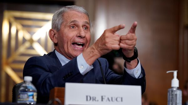 Top infectious disease expert Dr. Anthony Fauci responds to accusations by Sen. Rand Paul (R-KY) as he testifies before the Senate Health, Education, Labor, and Pensions Committee on Capitol hill in Washington, D.C., U.S., July 20, 2021 - Sputnik International