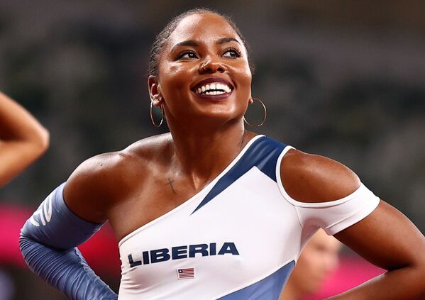 Ebony Morrison of Liberia after women's 100m hurdles.  - Sputnik International