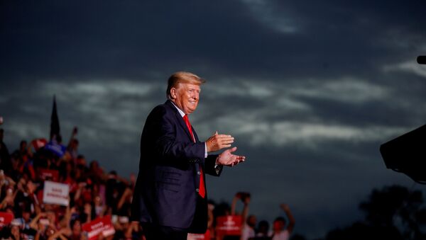 Former President Donald Trump arrives at the Sarasota Fairgrounds to speak to his supporters during the Save America Rally in Sarasota, Florida, U.S. July 3, 2021. - Sputnik International