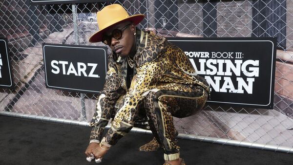 FILE - DaBaby attends the world premiere of Power Book III: Raising Kanan at the Hammerstein Ballroom on Thursday, July 15, 2021, in New York. DaBaby was cut Sunday, Aug. 1, 2021 from Lollapalooza's closing lineup following crude and homophobic remarks he made last week at a Miami-area music festival. - Sputnik International