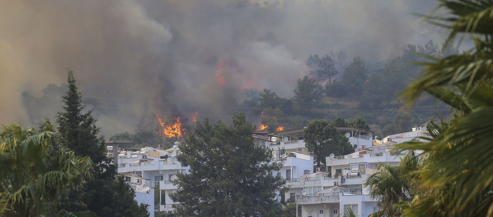 A fire engulfs the area in Oren, near Bodrum, Turkey, on Tuesday, 3 August 2021. - Sputnik International, 1920, 04.08.2021