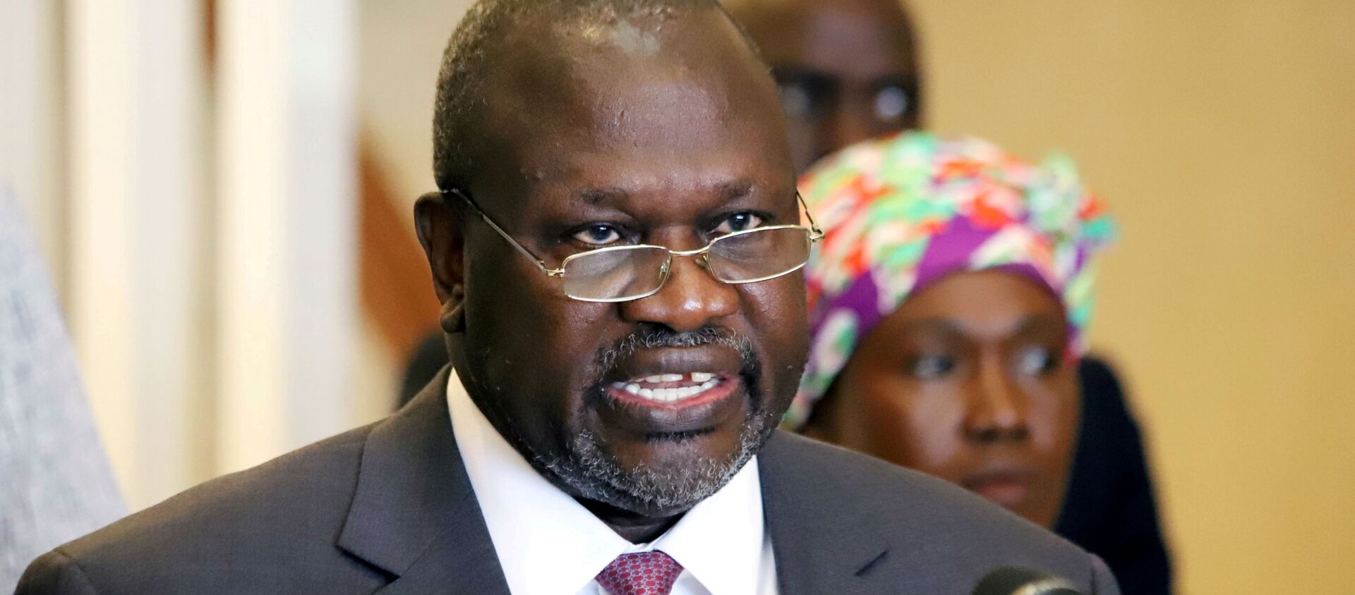 South Sudan's Vice President Riek Machar addresses a news conference in Juba, South Sudan April 5, 2020. - Sputnik International, 1920, 04.08.2021