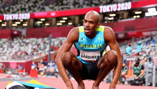  Gold medallist Steven Gardiner of the Bahamas reacts after the final  - Sputnik International