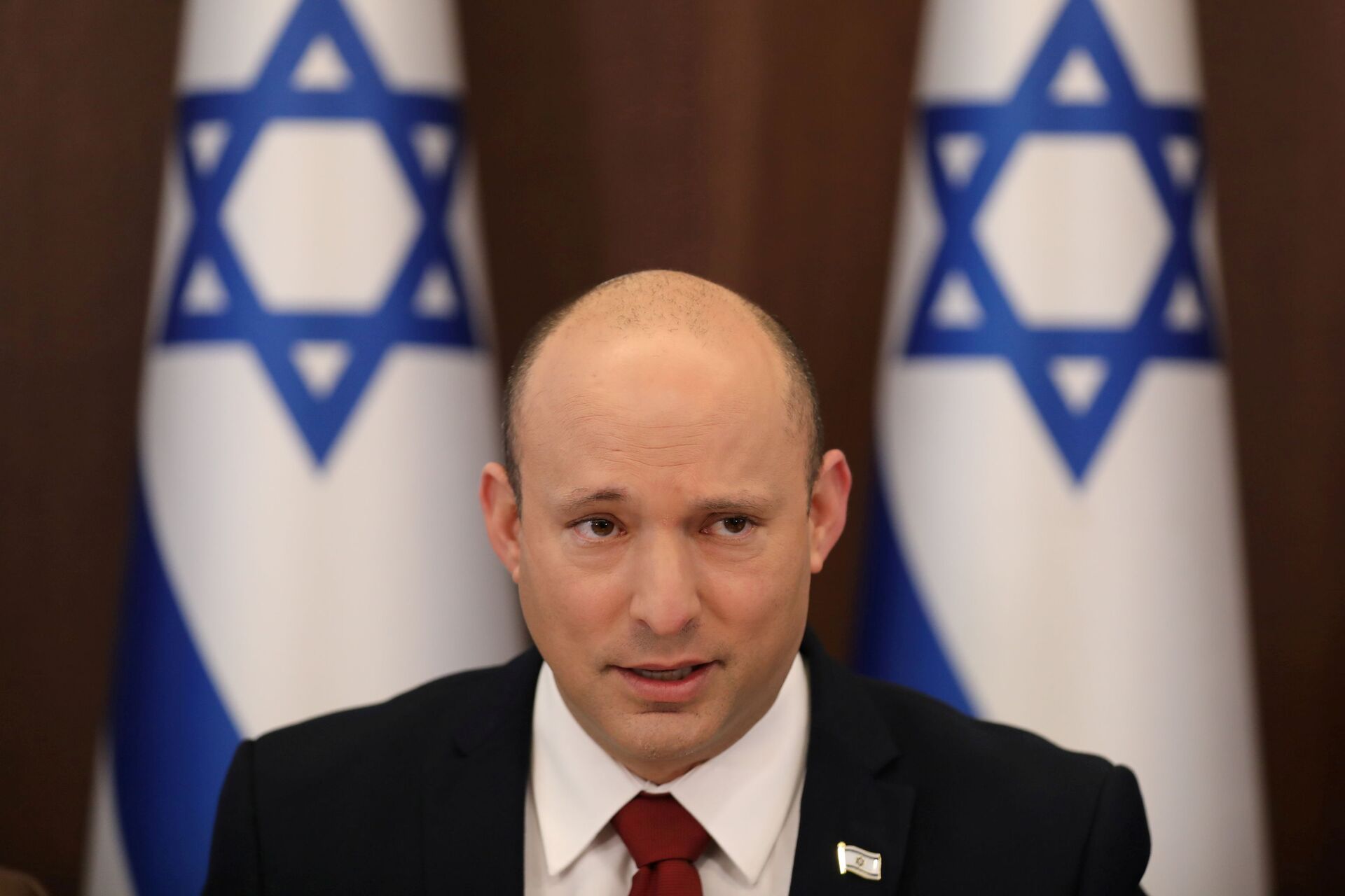 Israeli Prime Minister Naftali Bennett attends the weekly cabinet meeting at the prime minister's office in Jerusalem August 1, 2021. - Sputnik International, 1920, 07.09.2021