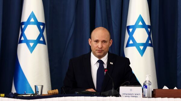Israeli Prime Minister Naftali Bennett speaks at the weekly cabinet meeting at the Foreign Ministry in Jerusalem August 8, 2021. REUTERS/Ronen Zvulun/Pool - Sputnik International