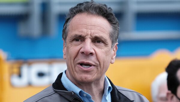 FILE PHOTO: New York Governor Andrew Cuomo speaks during a ground breaking ceremony at the Bay Park Water Reclamation Facility in East Rockaway, New York, U.S., April 22, 2021. Spencer Platt/Pool via REUTERS/File Photo - Sputnik International