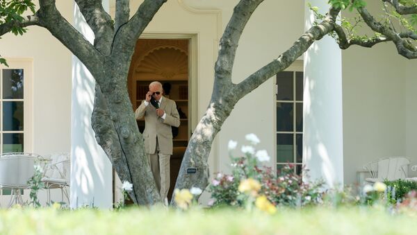 U.S. President Joe Biden walks out to depart for Delaware via Marine One from the South Lawn of the White House in Washington, U.S. August 6, 2021 - Sputnik International
