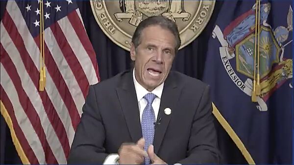 In this still image from video,  Gov. Andrew Cuomo speaks during a news conference in Albany, N.Y. on Tuesday, Aug. 10, 2021.  Cuomo has resigned over a barrage of sexual harassment allegations in a fall from grace a year after he was widely hailed nationally for his detailed daily briefings and leadership during the darkest days of COVID-19. (Office of the Governor of New York via AP) - Sputnik International