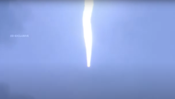 Screenshot from a video by India's Space Agency ISRO showing the launch of the EOS-03 atop the GSLV-F10 - Sputnik International