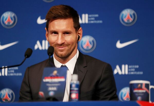 Paris St Germain's Lionel Messi during the press conference, 11 August 2021. - Sputnik International