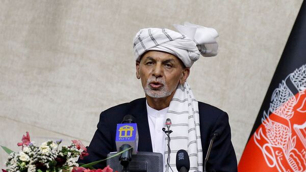 Afghan President Ashraf Ghani speaks at the parliament in Kabul, Afghanistan August 2, 2021 - Sputnik International