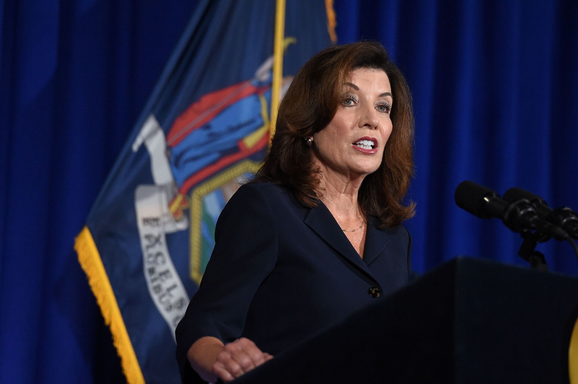 New York Lieutenant Governor Kathy Hochul speaks during a news conference the day after Governor Andrew Cuomo announced his resignation at the New York State Capitol, in Albany, New York, U.S., August 11, 2021 - Sputnik International, 1920, 07.09.2021
