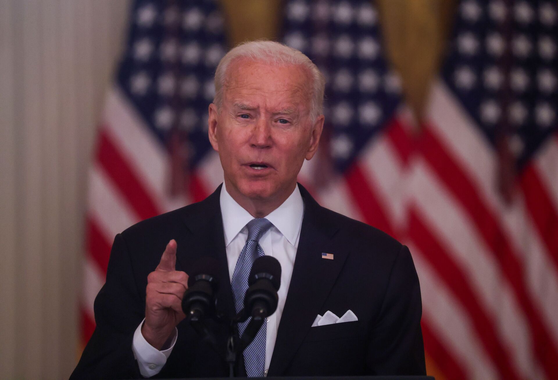 U.S. President Joe Biden delivers remarks on the crisis in Afghanistan during a speech in the East Room at the White House in Washington, U.S., August 16, 2021. - Sputnik International, 1920, 07.09.2021
